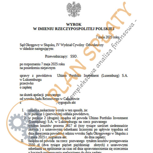 wyrok maj Ultimo SO Słupsk