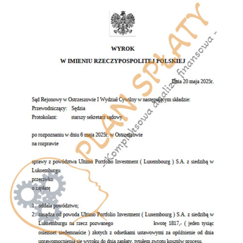 Wyrok maj Ultimo SR Ostrzeszów