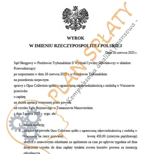 wyrok czerwiec Opus SO Piotrków