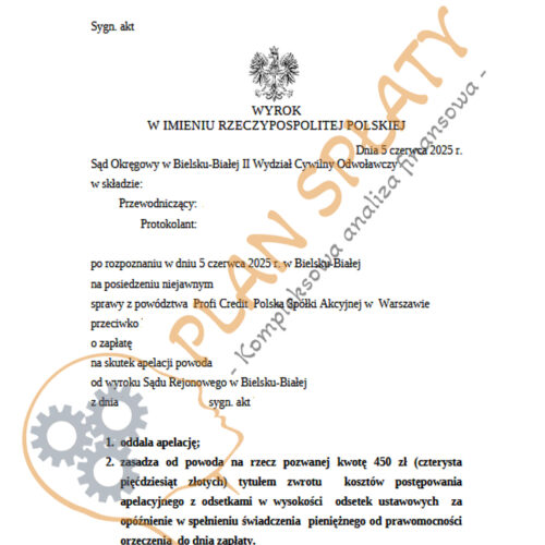 wyrok czerwiec Profi Credit SO Bielsko_Biała
