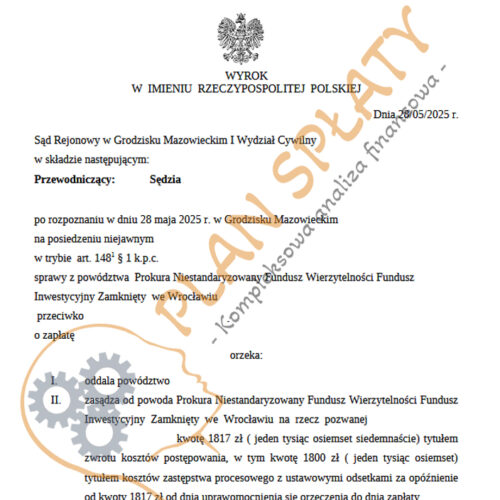 wyrok maj Prokura Grodzisk Mazowiecki