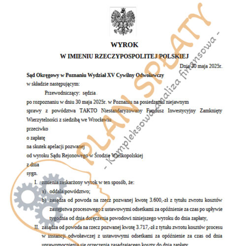 Wyrok maj TAKTO SO Poznań